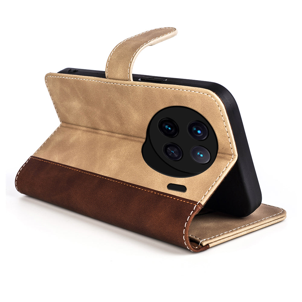 For vivo X90 5G Magnetic Clasp Bi-color Design PU Leather Phone Cover Supporting Stand Wallet Cell Phone Case For vivo X90 5G Magnetic Clasp Bi-color Design PU Leather Phone Cover Supporting Stand Wallet Cell Phone Case